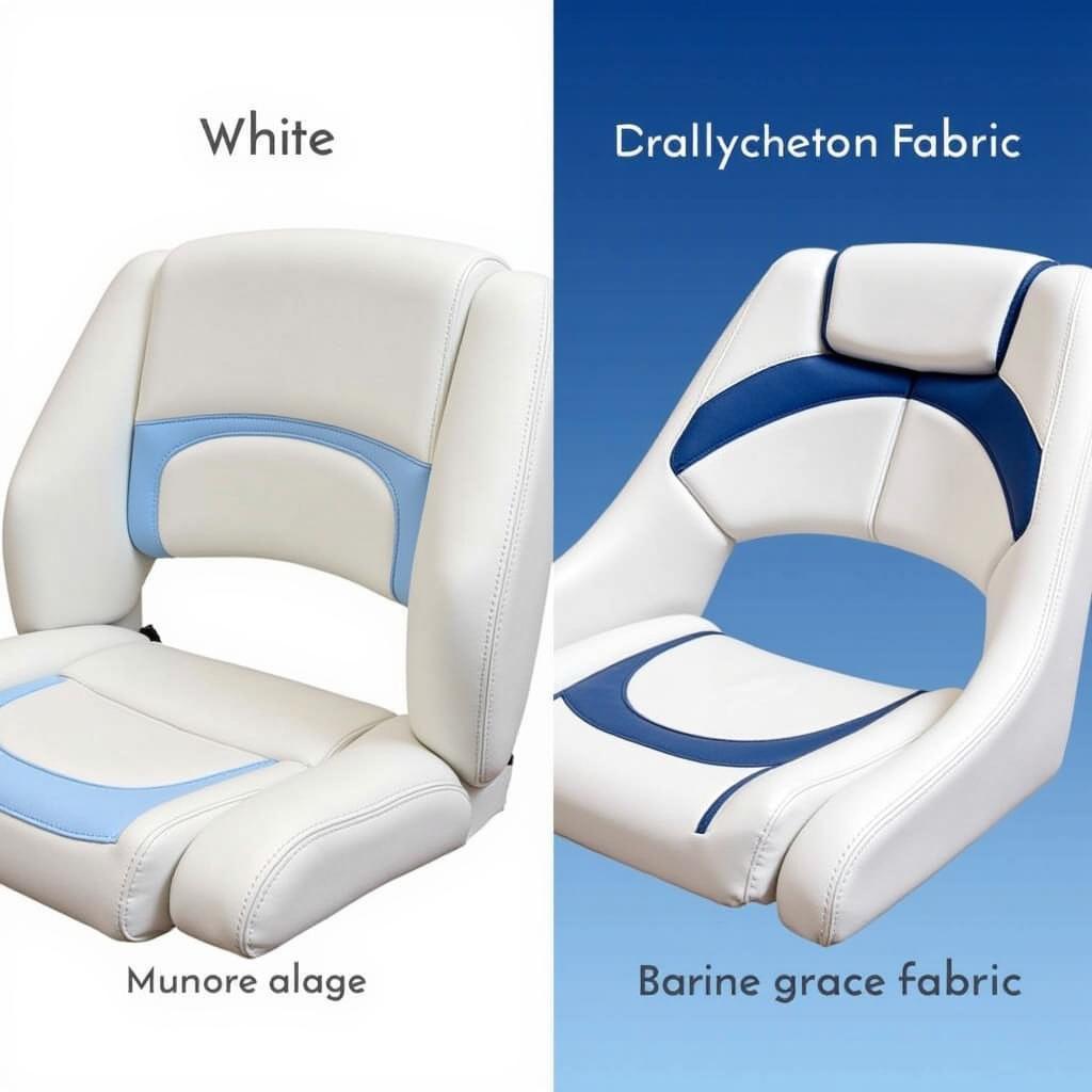 Comparing White and Blue Boat Seats: Vinyl vs. Fabric