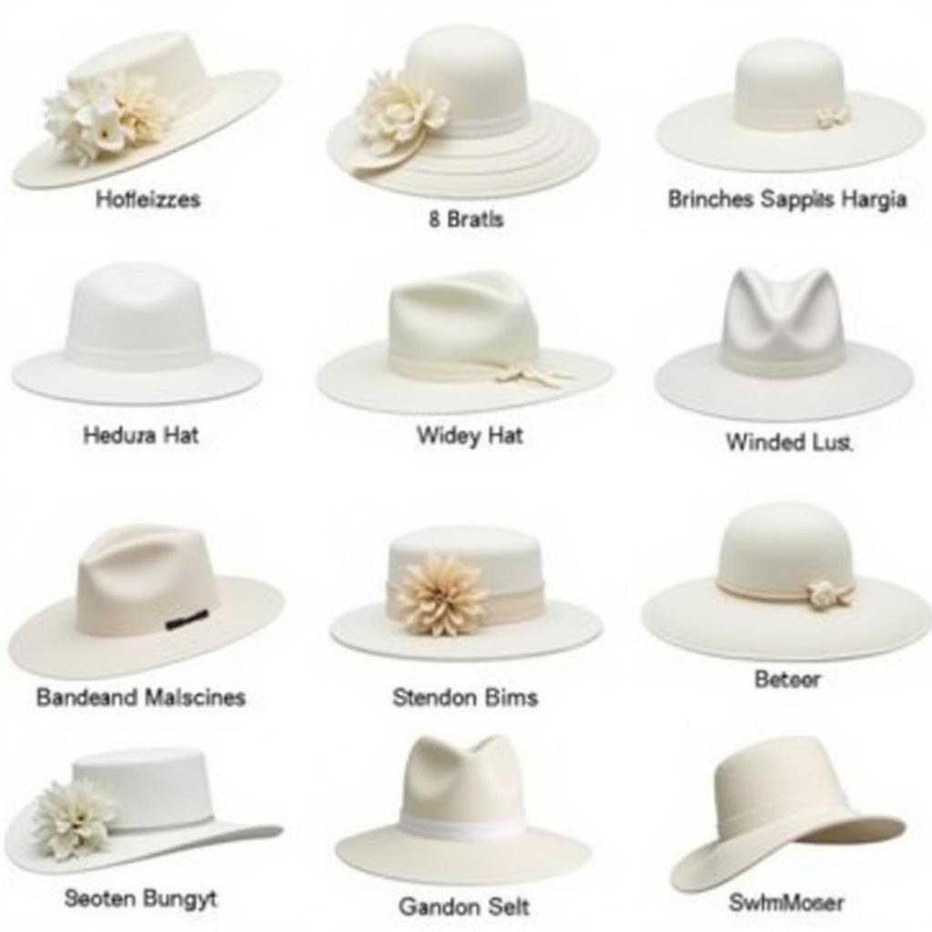 Various White Derby Hat Styles for the Kentucky Derby