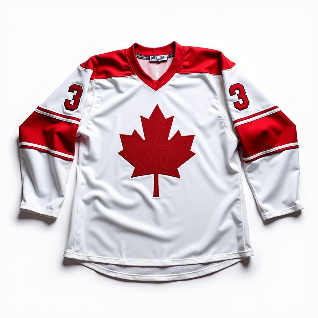 Classic White and Red Hockey Jersey Design