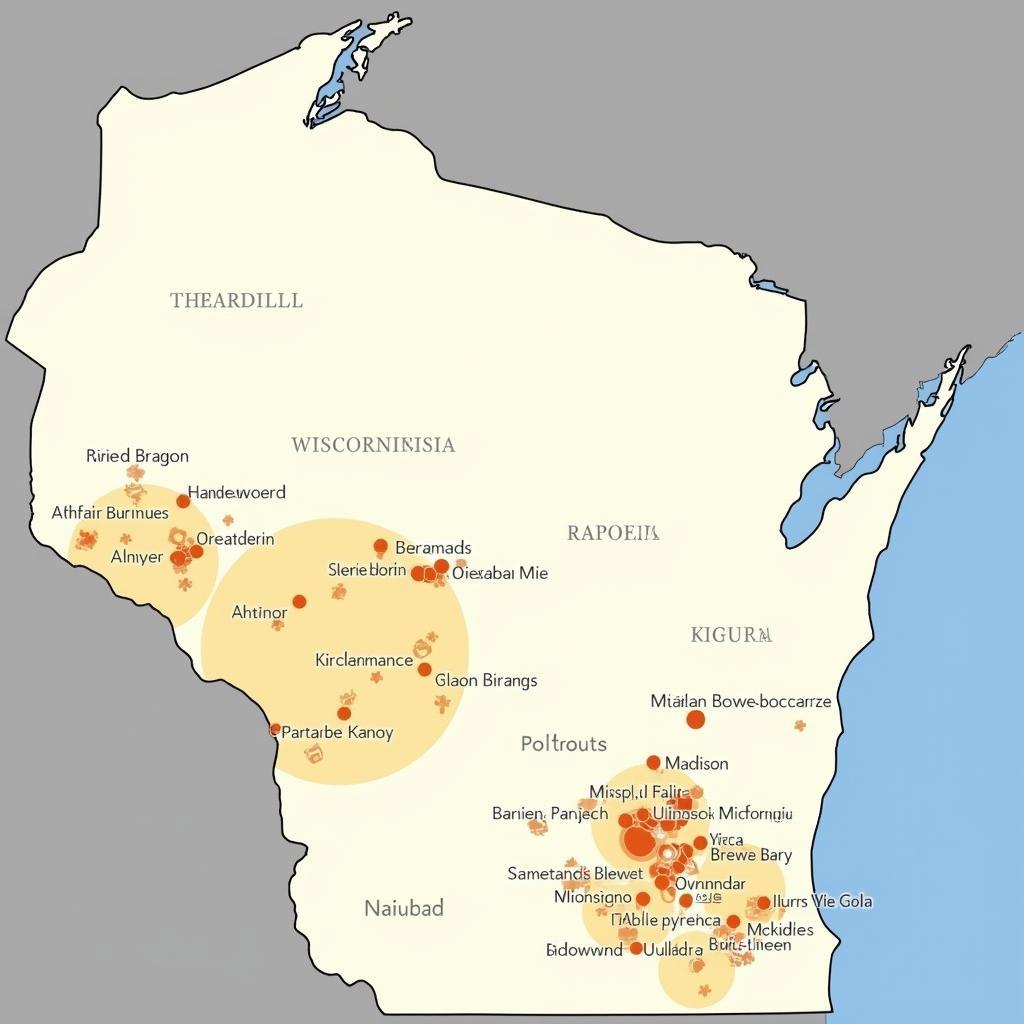 Map of Breweries in Wisconsin