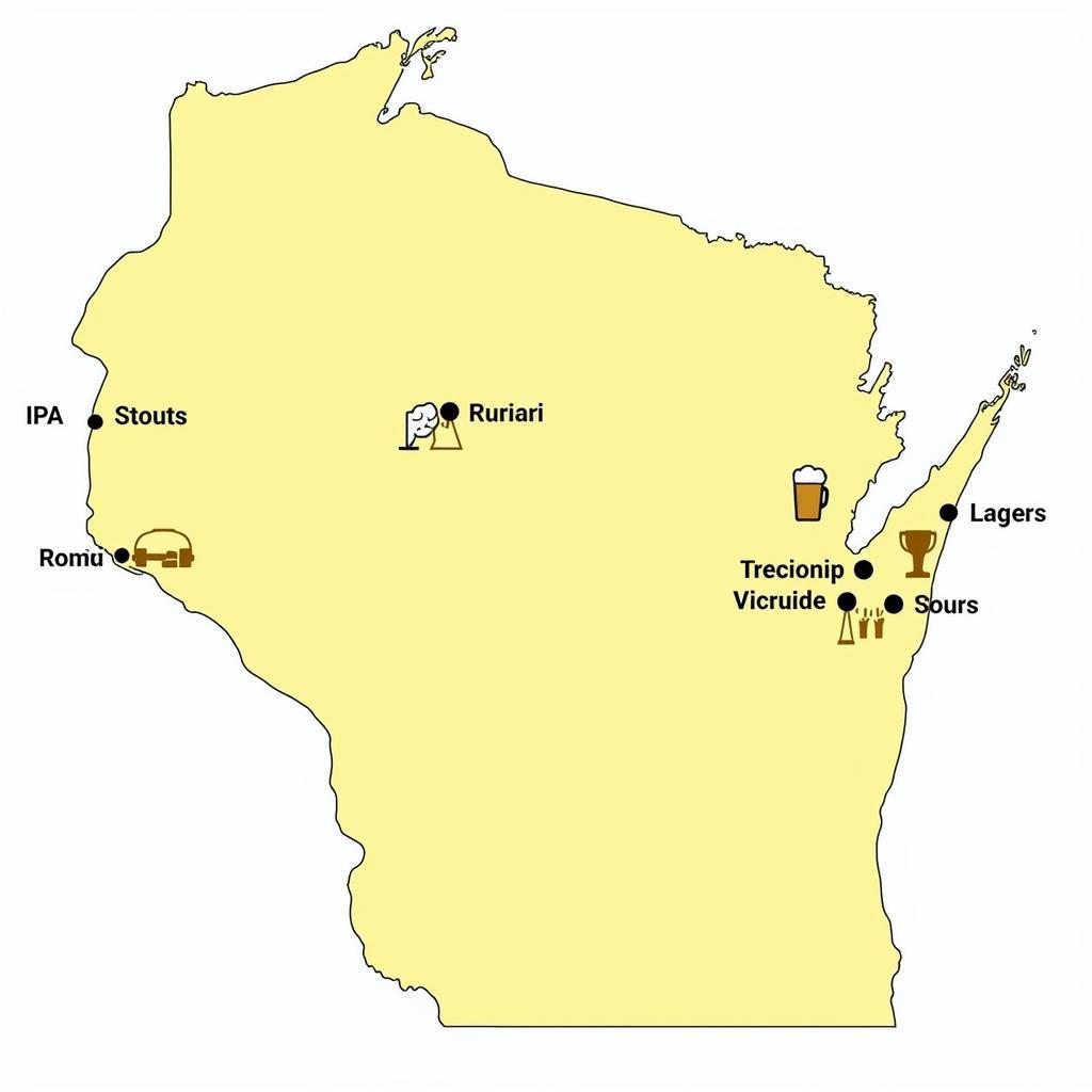 Wisconsin Brewery Map Showing Beer Styles