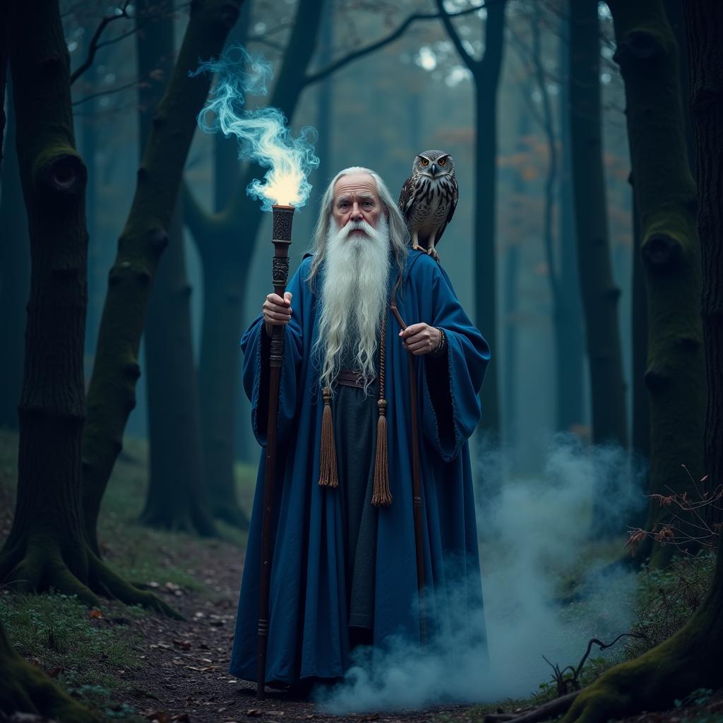 Wizard with Glowing Staff