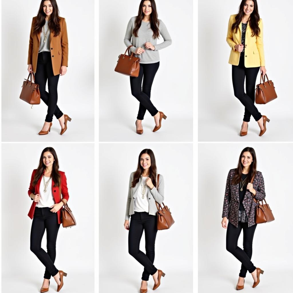 Woman Styling a Two Bar West Purse with Different Outfits