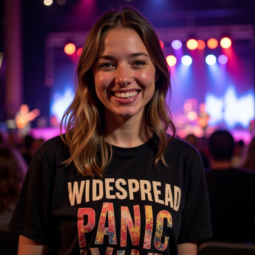 Woman Wearing a Widespread Panic T-Shirt