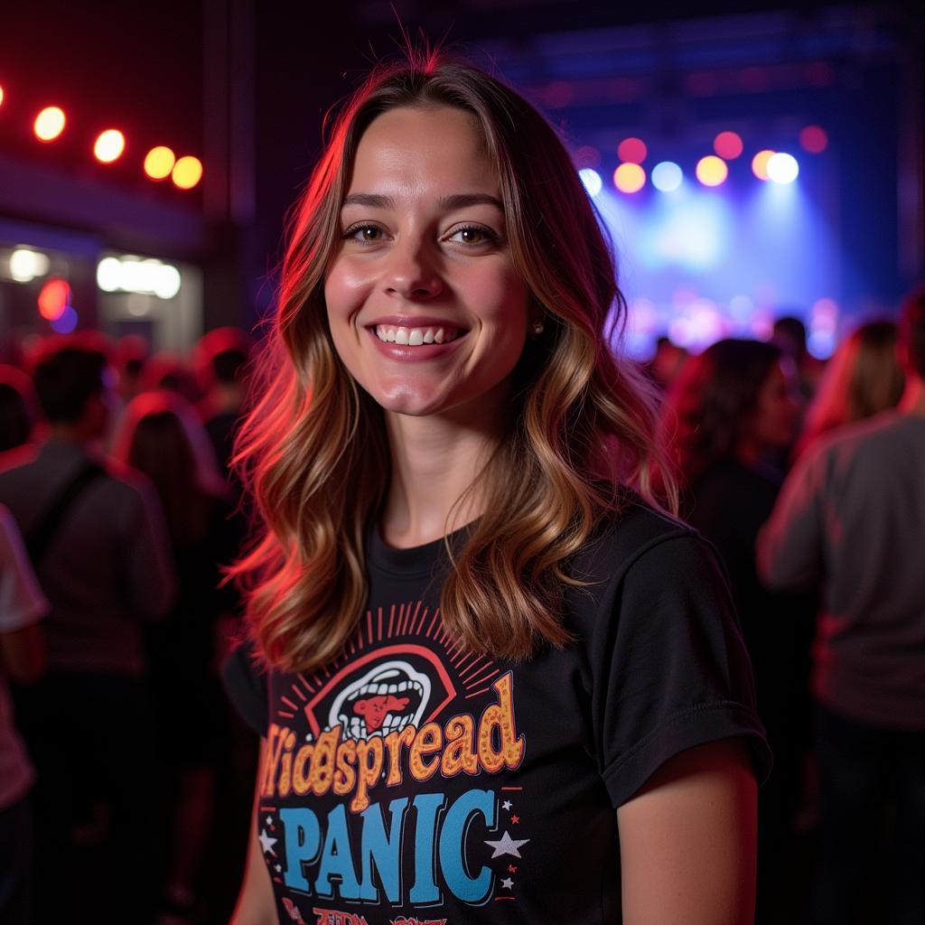 Woman Wearing a Widespread Panic T-Shirt