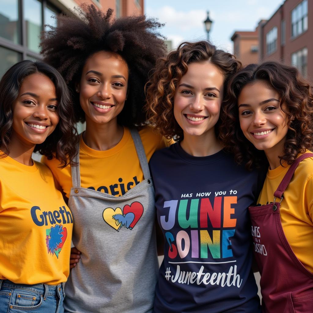 Women Wearing Juneteenth Shirts