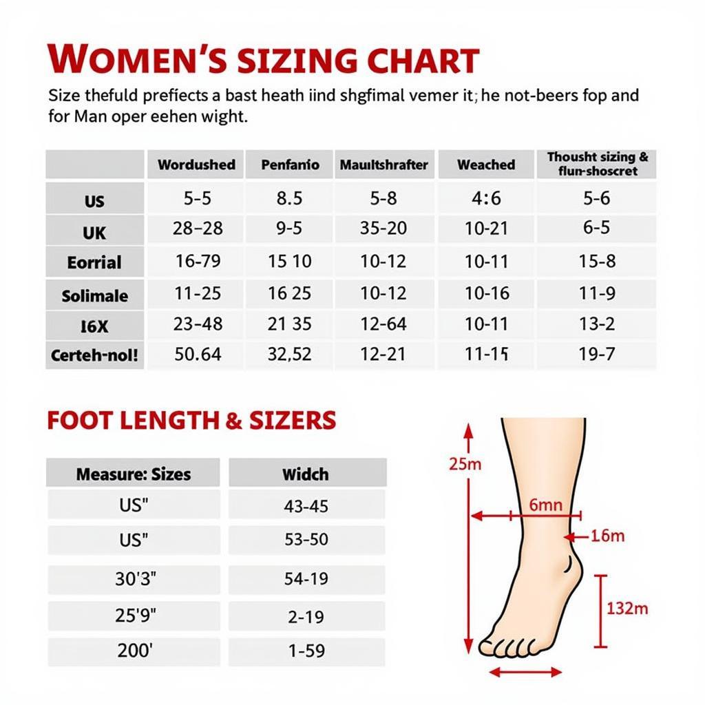 Women's Milwaukee Motorcycle Boots - Sizing Chart Example