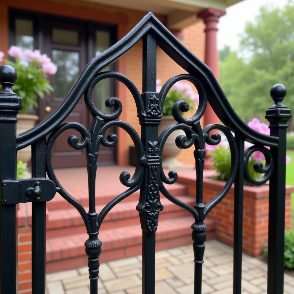 Wrought Iron Porch Gate with Classic Design