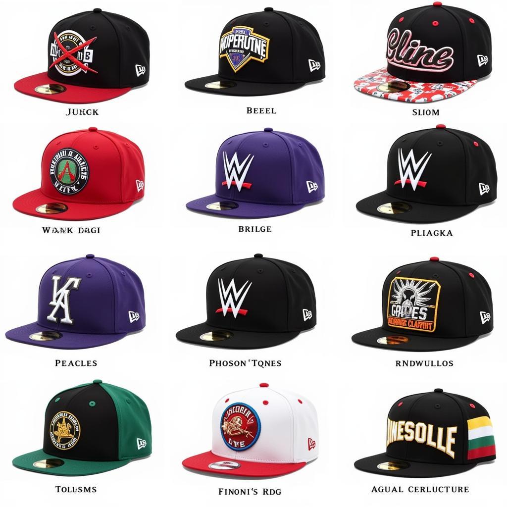 A Collection of WWE New Era Hats