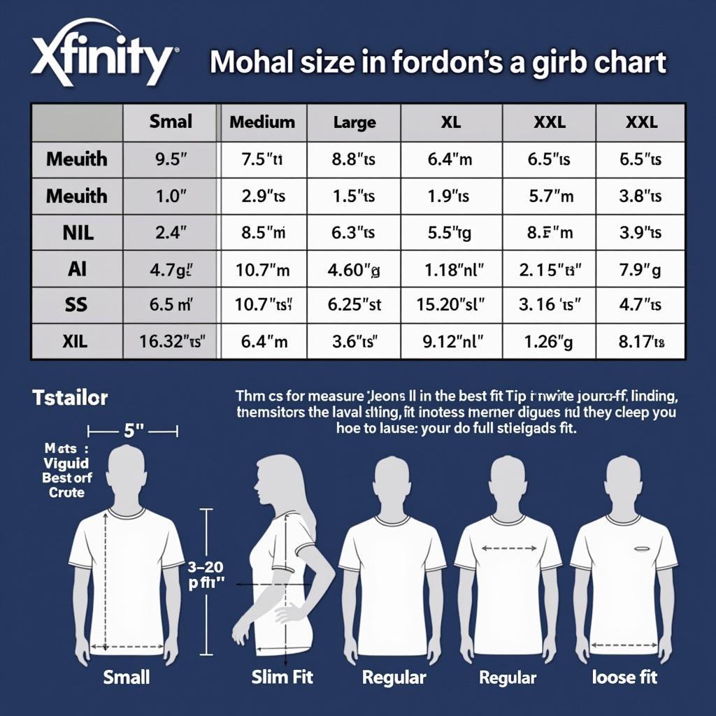 Xfinity Shirt Sizing and Fit Guide