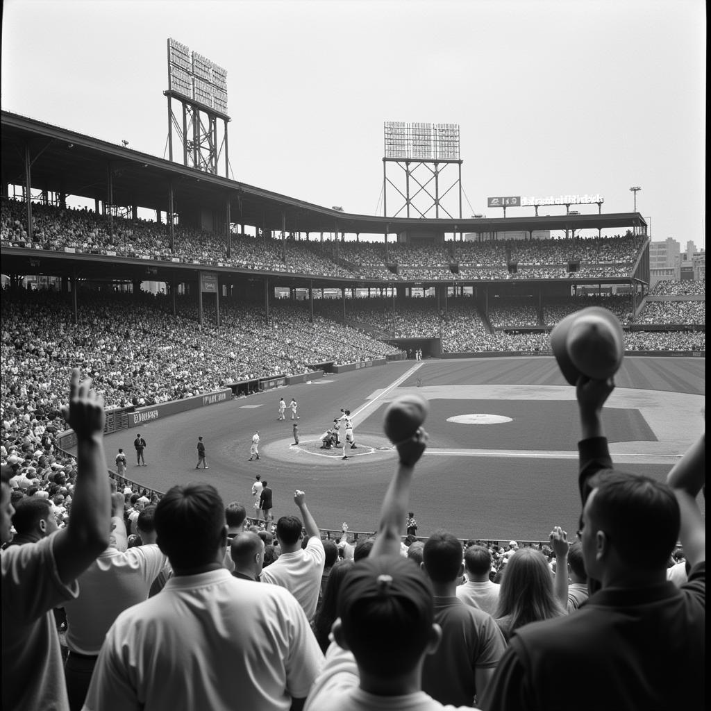 Yankee Stadium Crowd Celebrating Babe Ruth's 495th Home Run