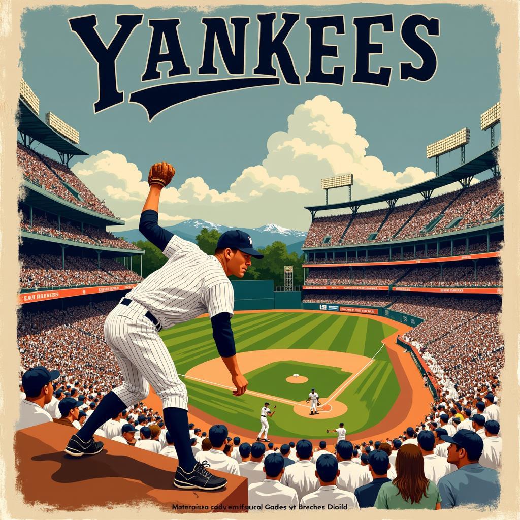 Vintage Yankee Stadium Wall Art Poster