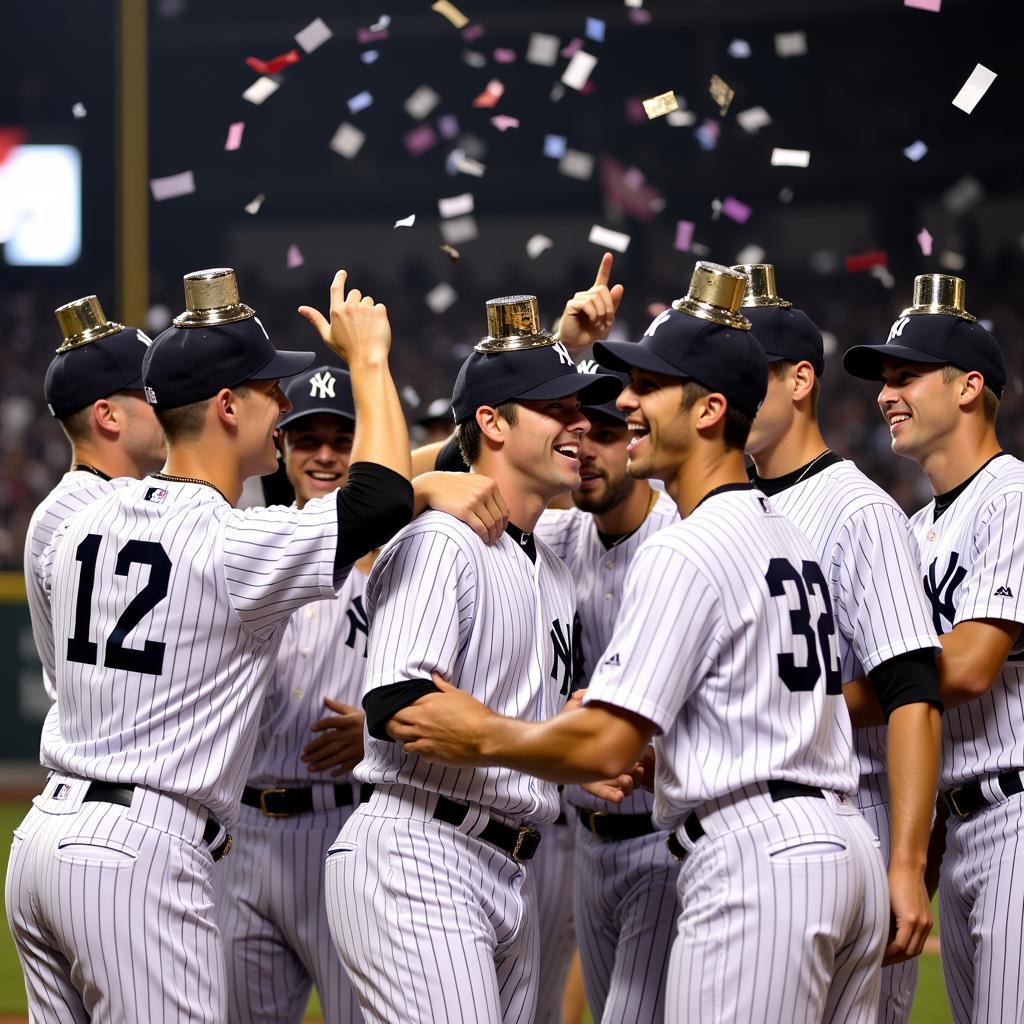 New York Yankees Celebrating Their 2009 World Series Win