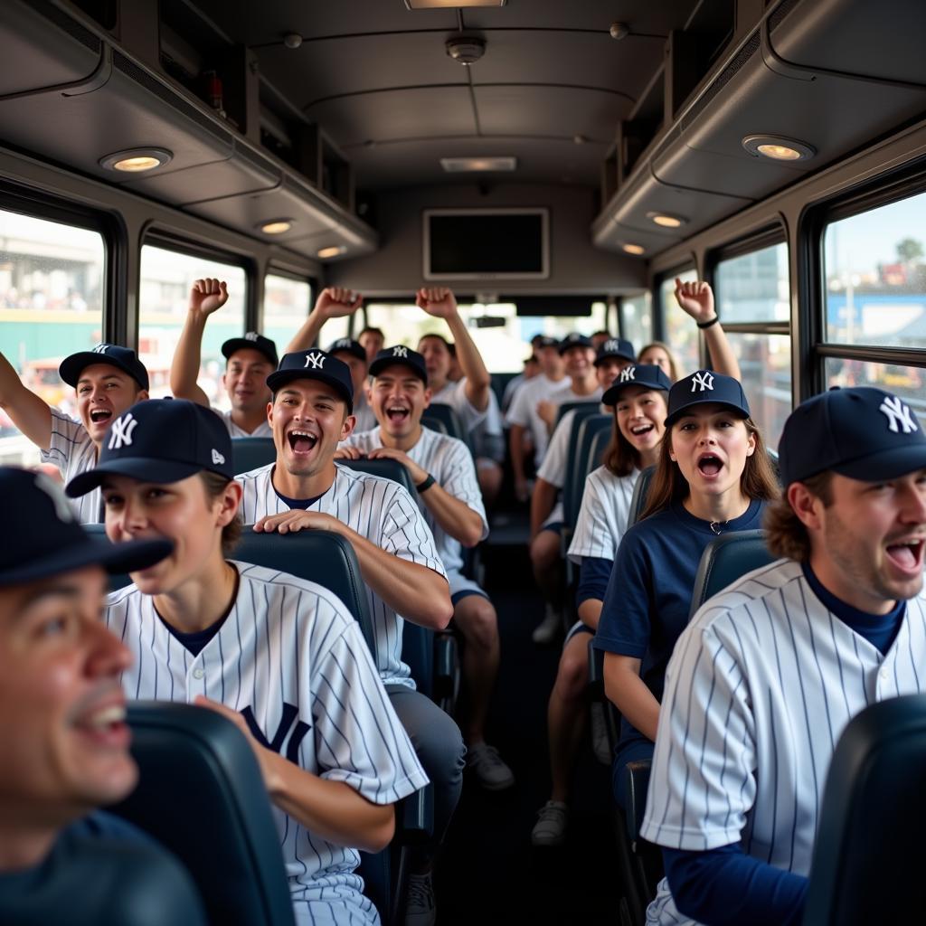 Yankees Fans on Bus Tour