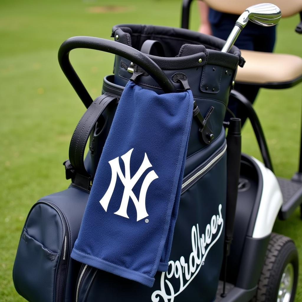 Yankees Golf Towel on Golf Bag