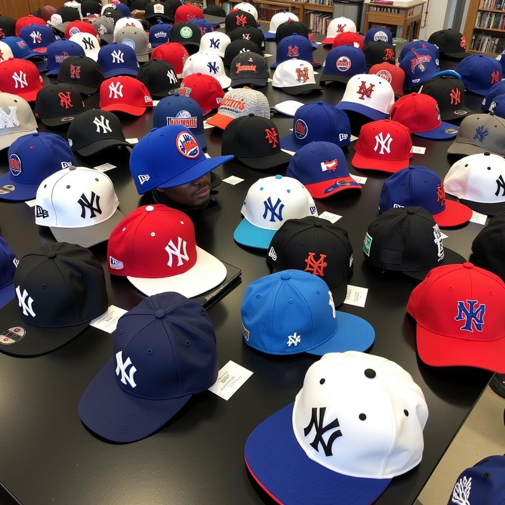 Different Styles of Yankees and Mets Hats