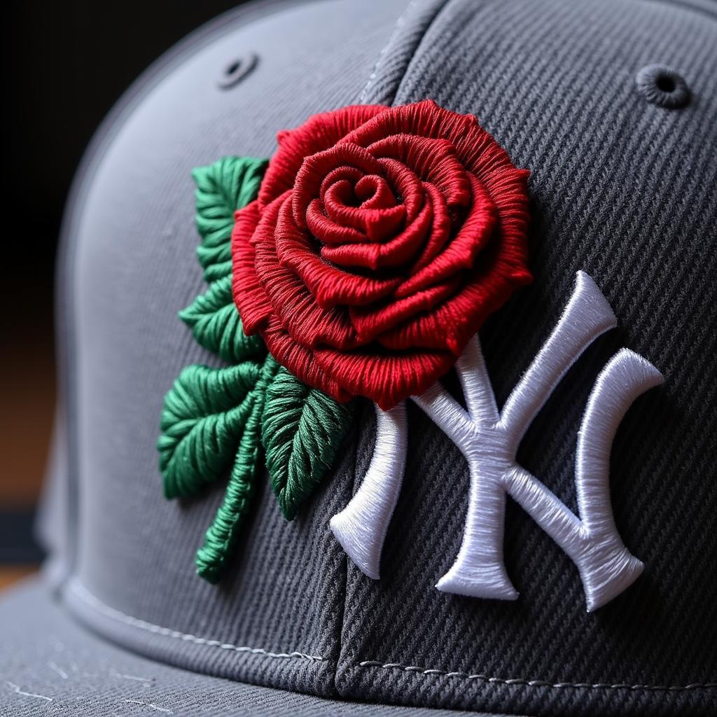 Yankees Rose Hat Close-Up View