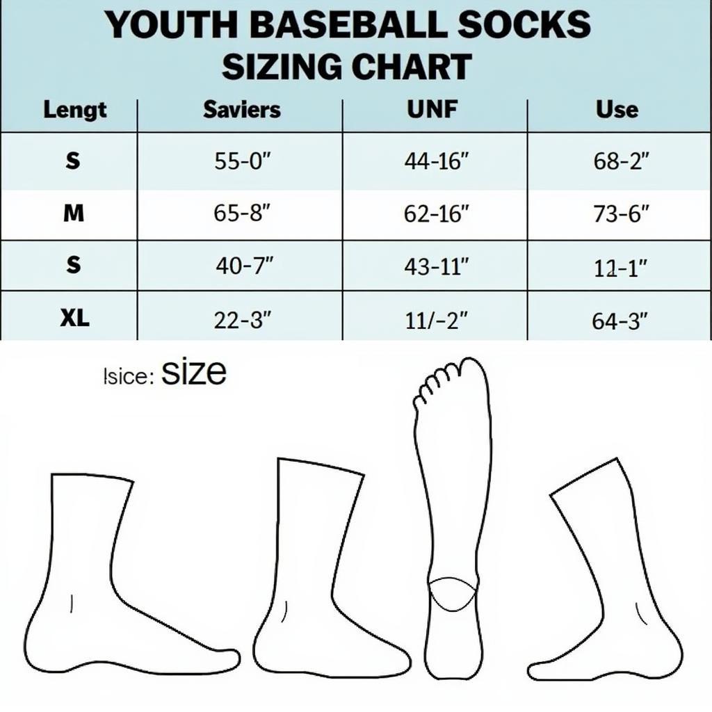 Youth Baseball Socks Purple Sizing Chart