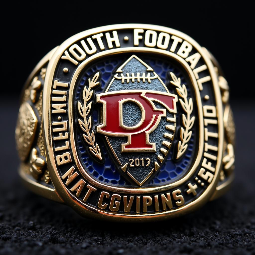 Close-up of a Youth Football Championship Ring