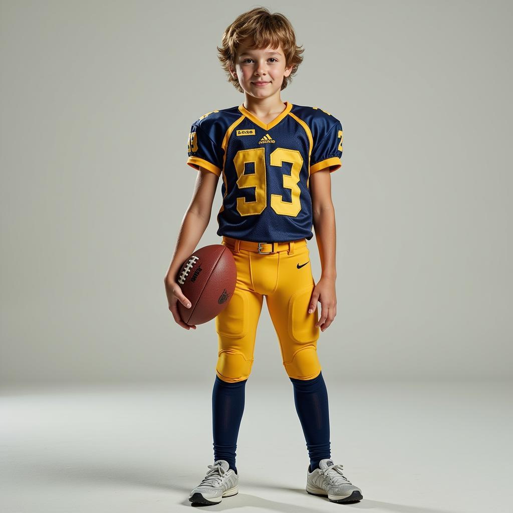 Youth Football Player Wearing Stirrup Socks