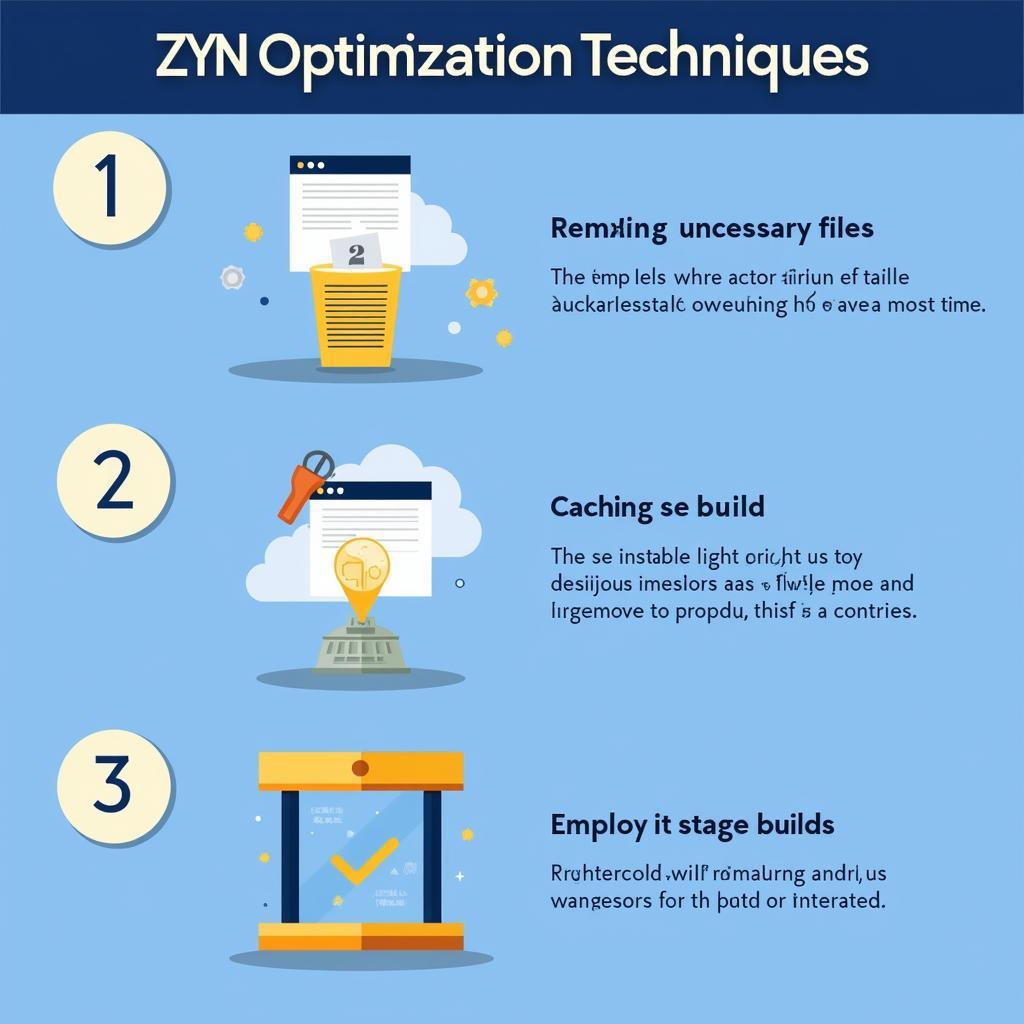 Zyn Container Optimization Techniques: Minimize image size, leverage caching, and use multi-stage builds for enhanced performance.