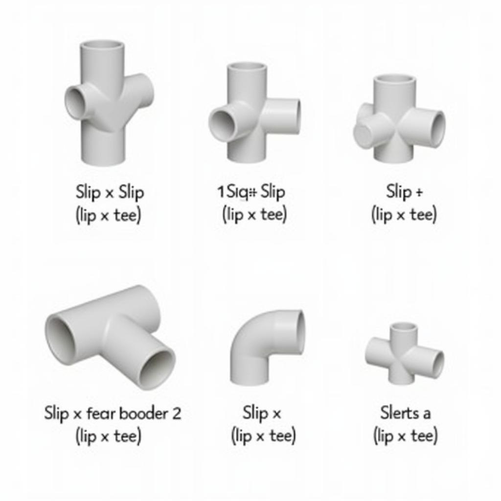 Different Types of 1 PVC 4 Way Tees