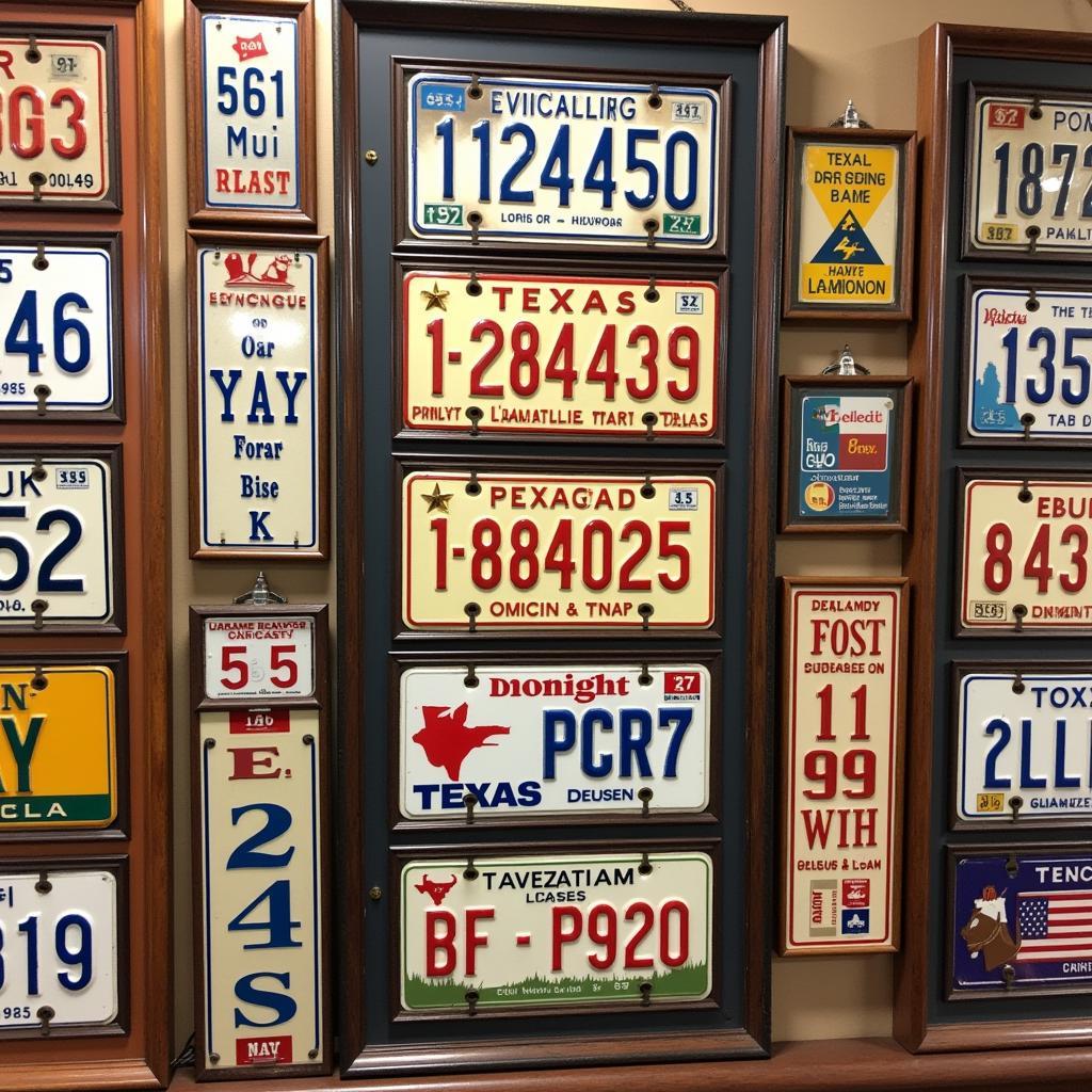 Displaying a Collection of 1966 Texas License Plates