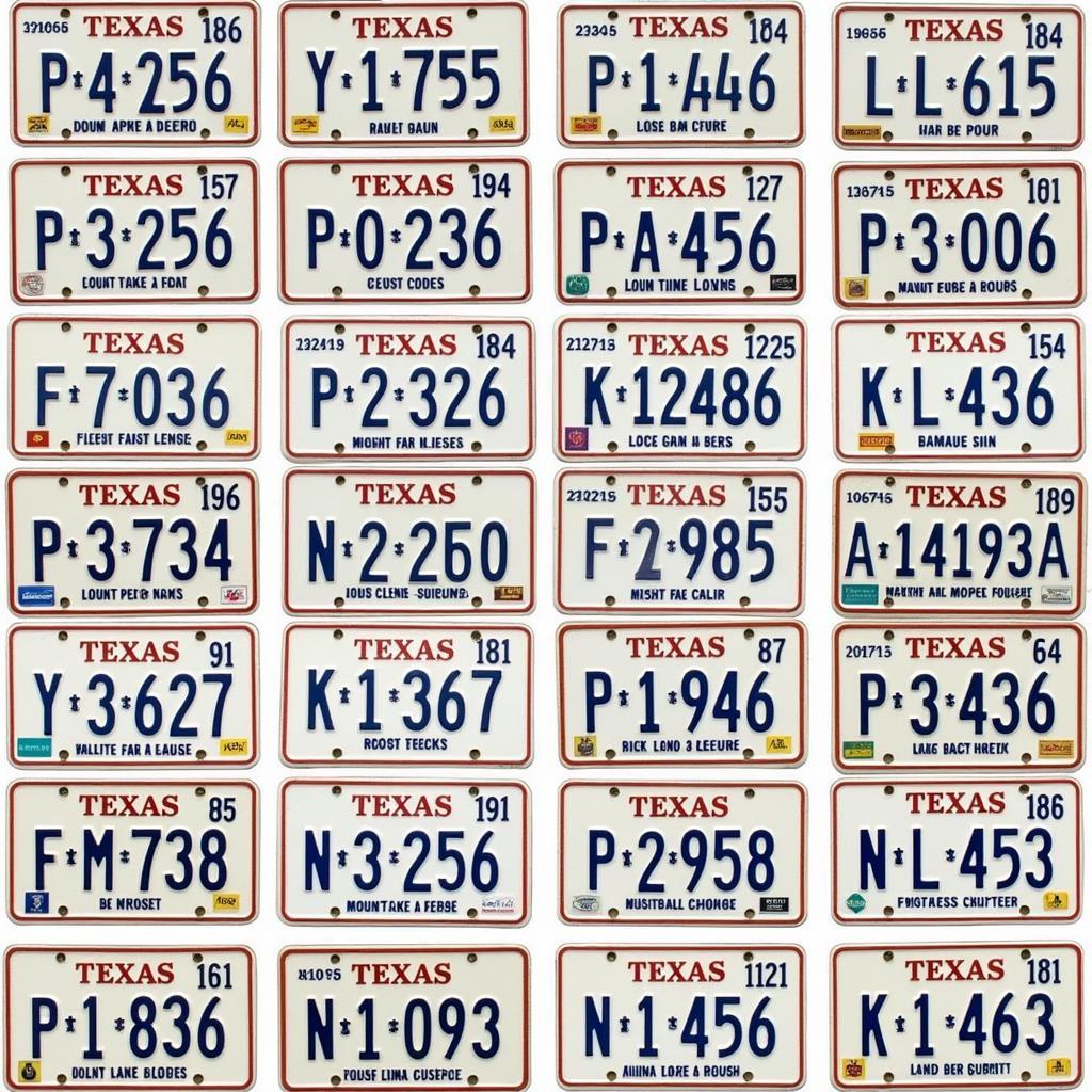 Variations of 1966 Texas License Plates