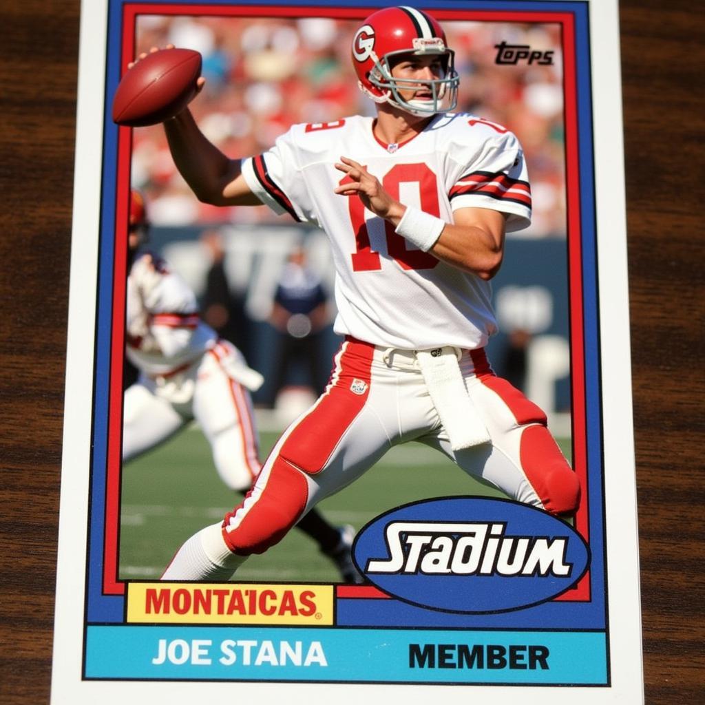 1991 Topps Stadium Club Joe Montana Member Card - Action Shot