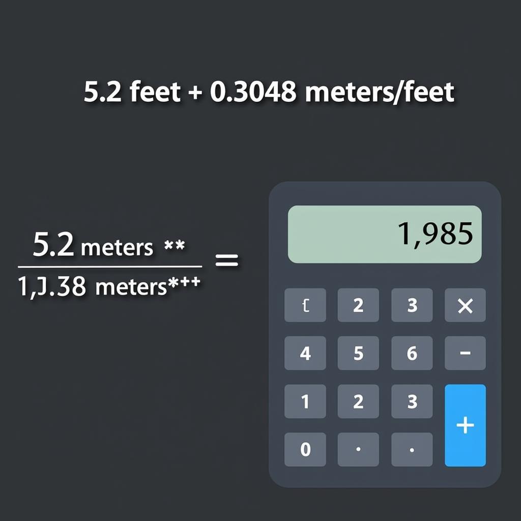 5.2 Feet to Meters Conversion Calculation