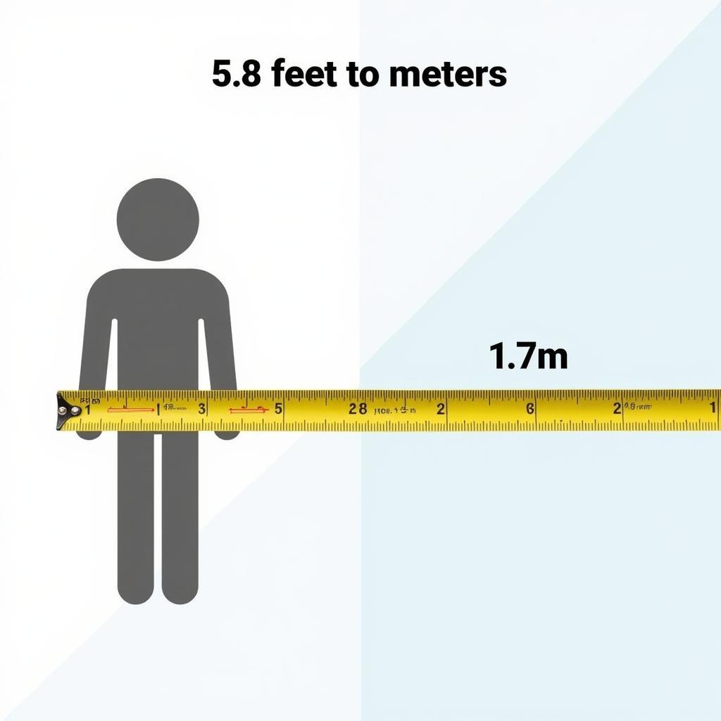 5.8 Feet to Meters Conversion Illustration