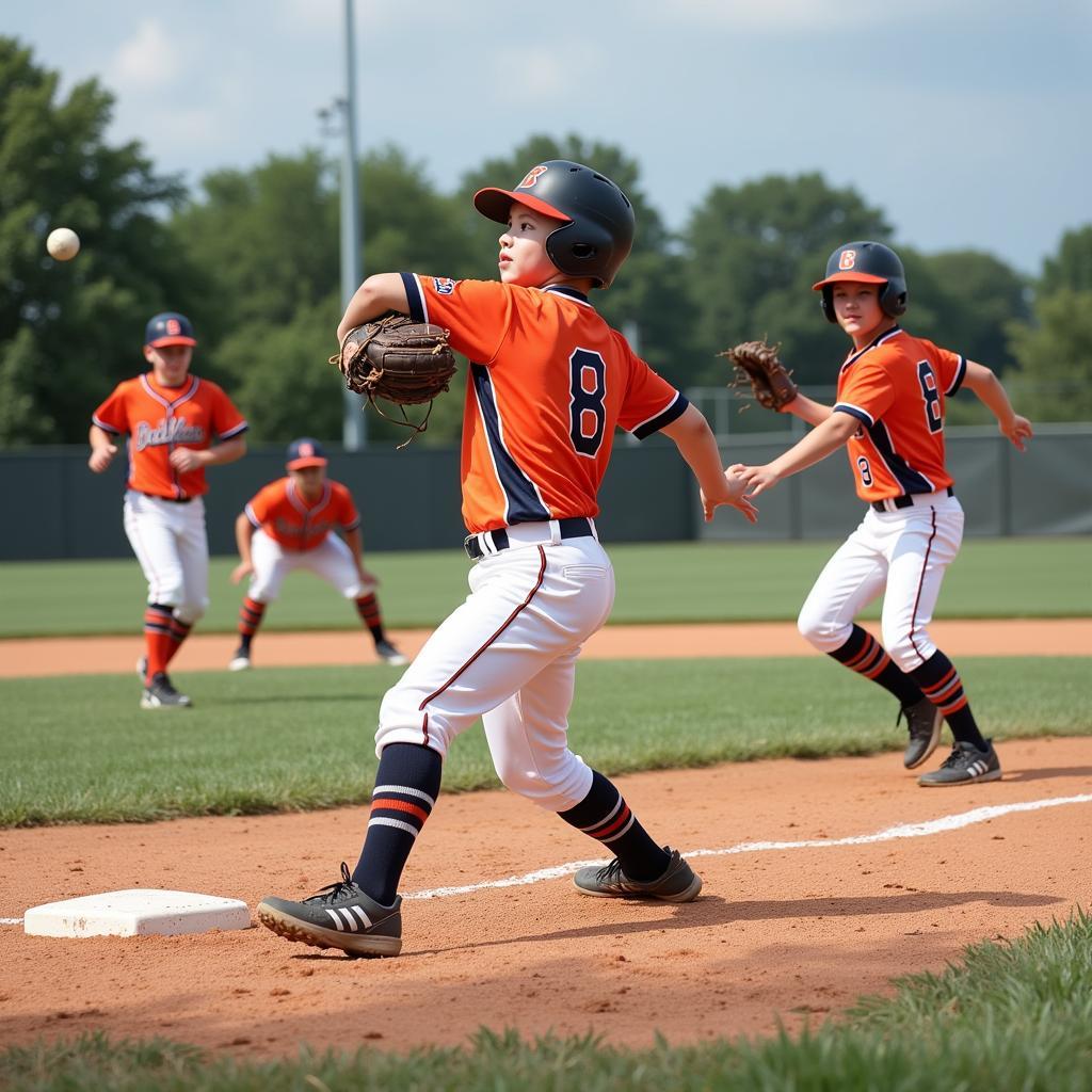 8u Baseball Game Action