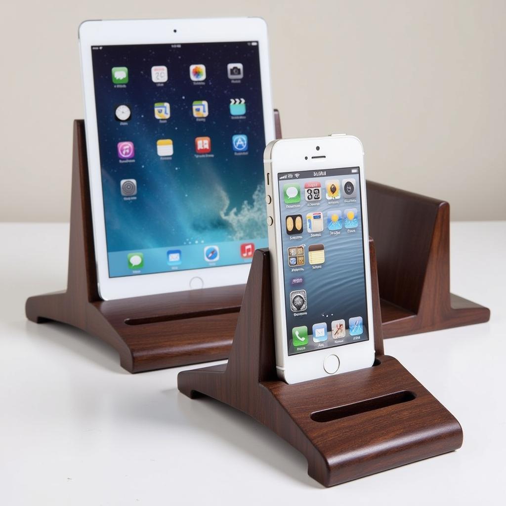 Adjustable iPad Wood Stand for Multiple Devices