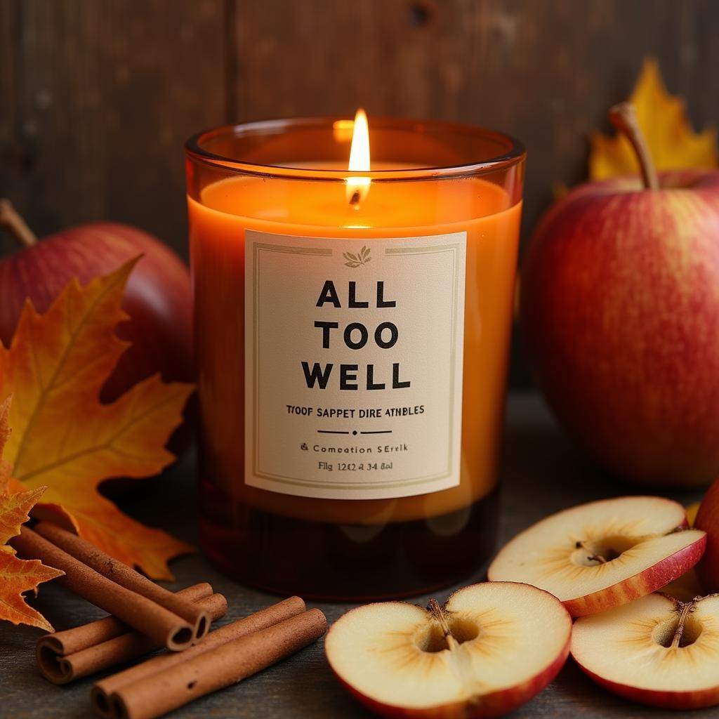 Close-up of an All Too Well Candle with Autumnal Scents