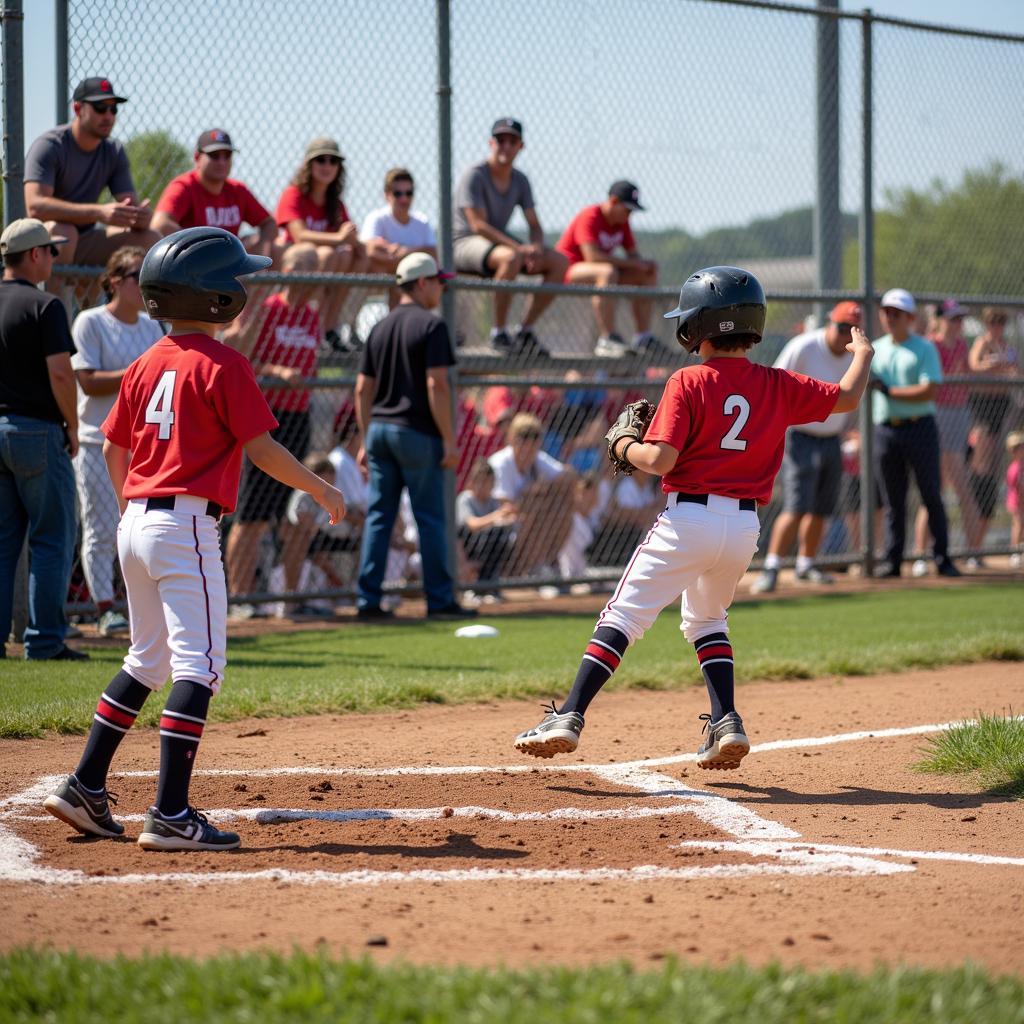 Alma Little League Baseball Game in Action