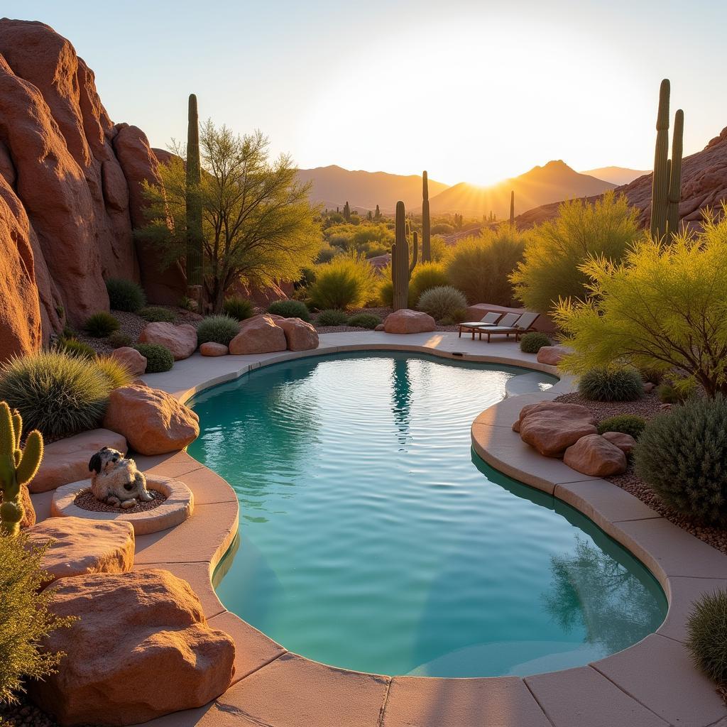 Arizona cocktail pool with a stunning desert view