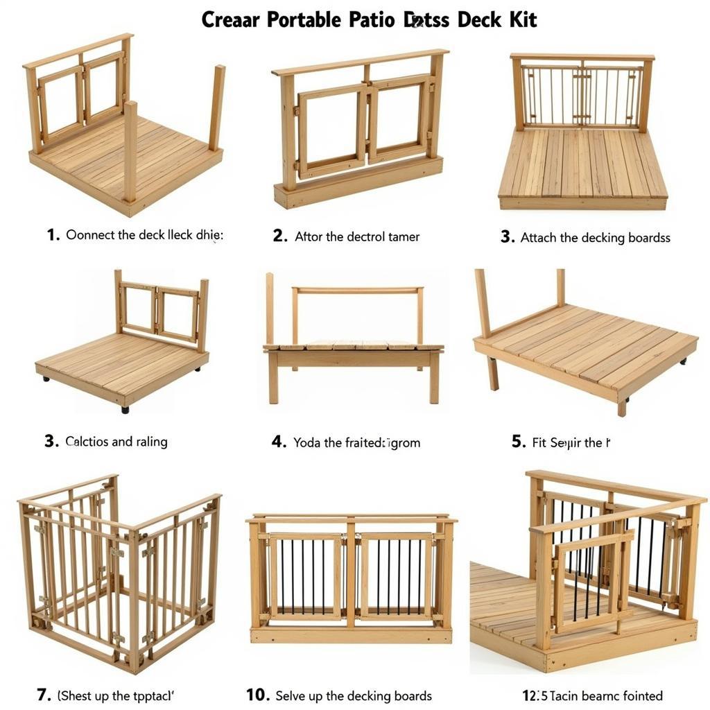 Step-by-step guide on assembling a portable patio deck kit.