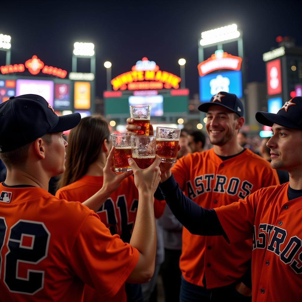 Fans Celebrating with Astros Whiskey