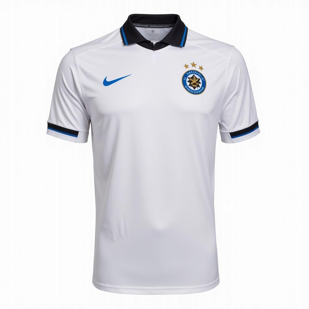 Atalanta 23/24 Away Kit -  Showcasing the unique white base with black and blue accents, emphasizing the modern and clean design.