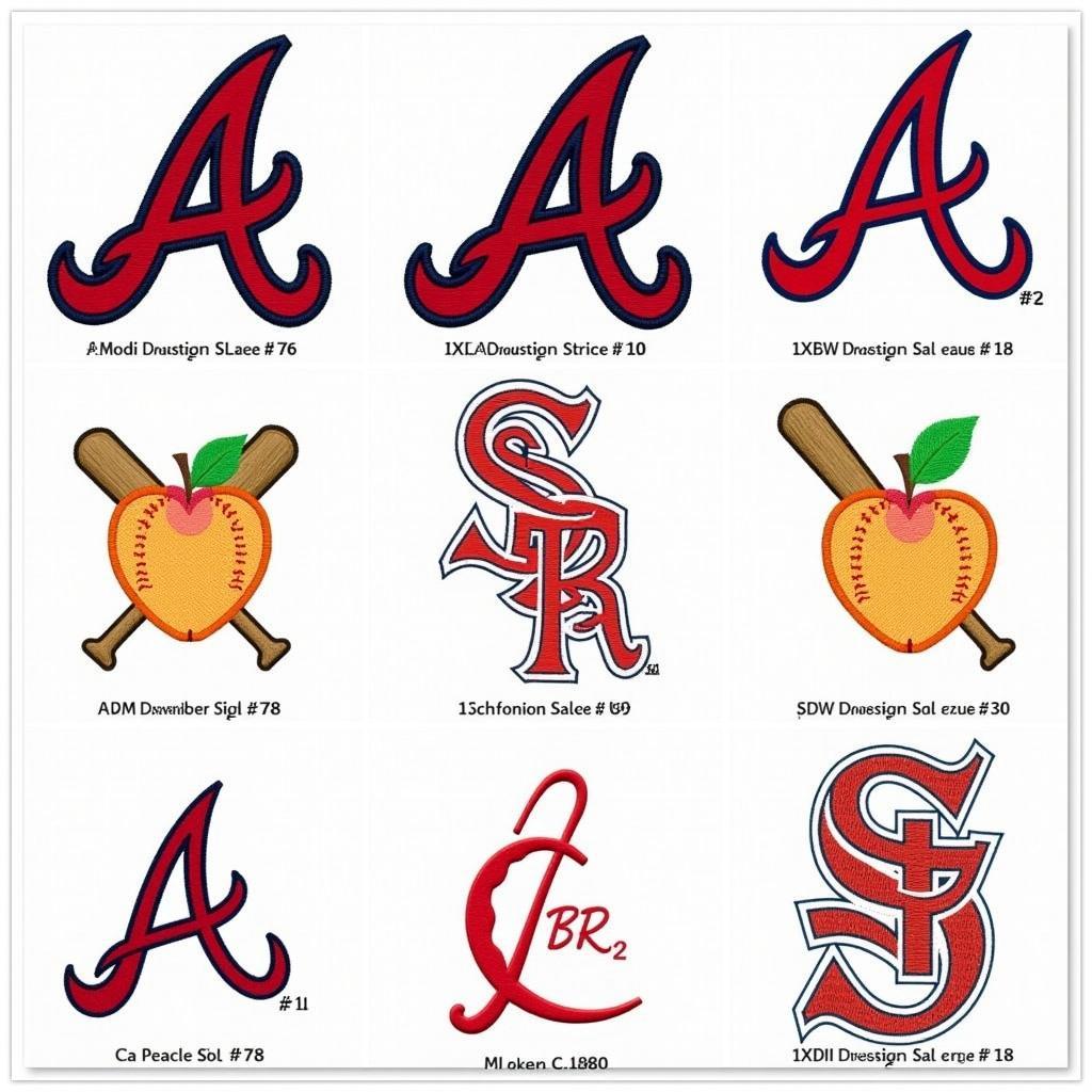 Variety of Atlanta Braves Embroidery Design Styles