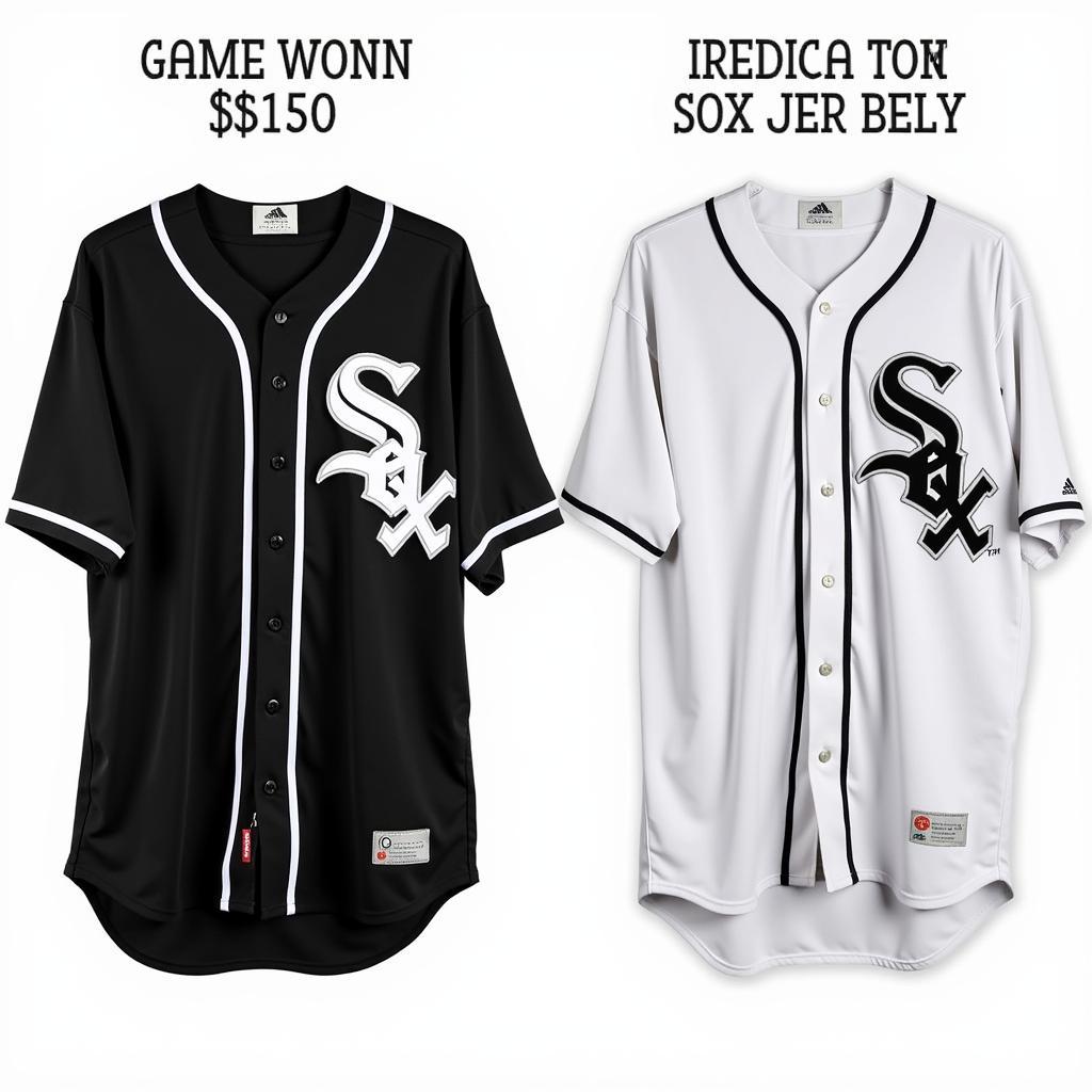 Comparison between authentic and replica Black Sox jerseys