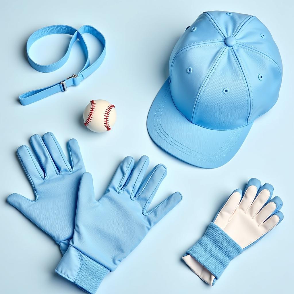 Baseball Accessories in a Light Blue Theme