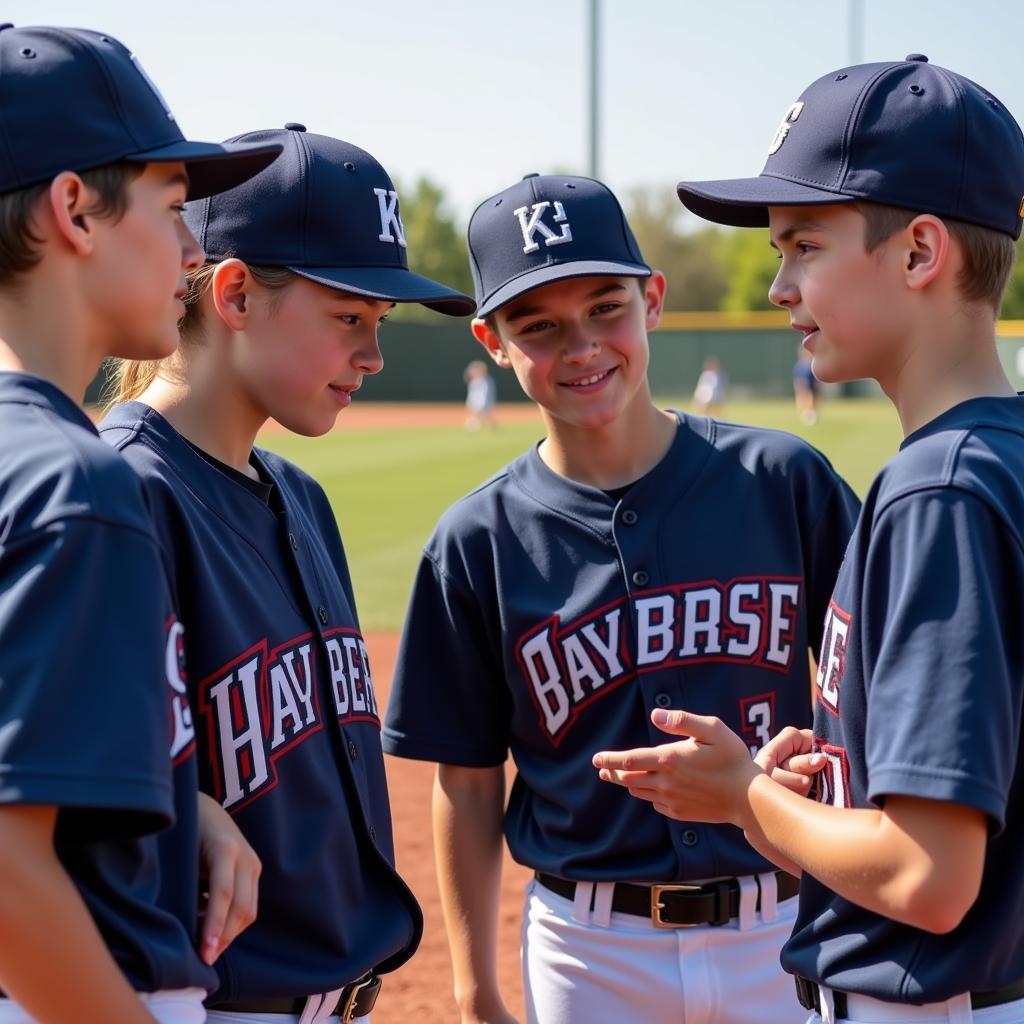 Spring break baseball camp teamwork