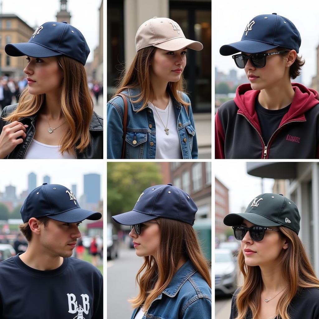 People wearing baseball caps in various everyday settings showcasing the versatility of the accessory.