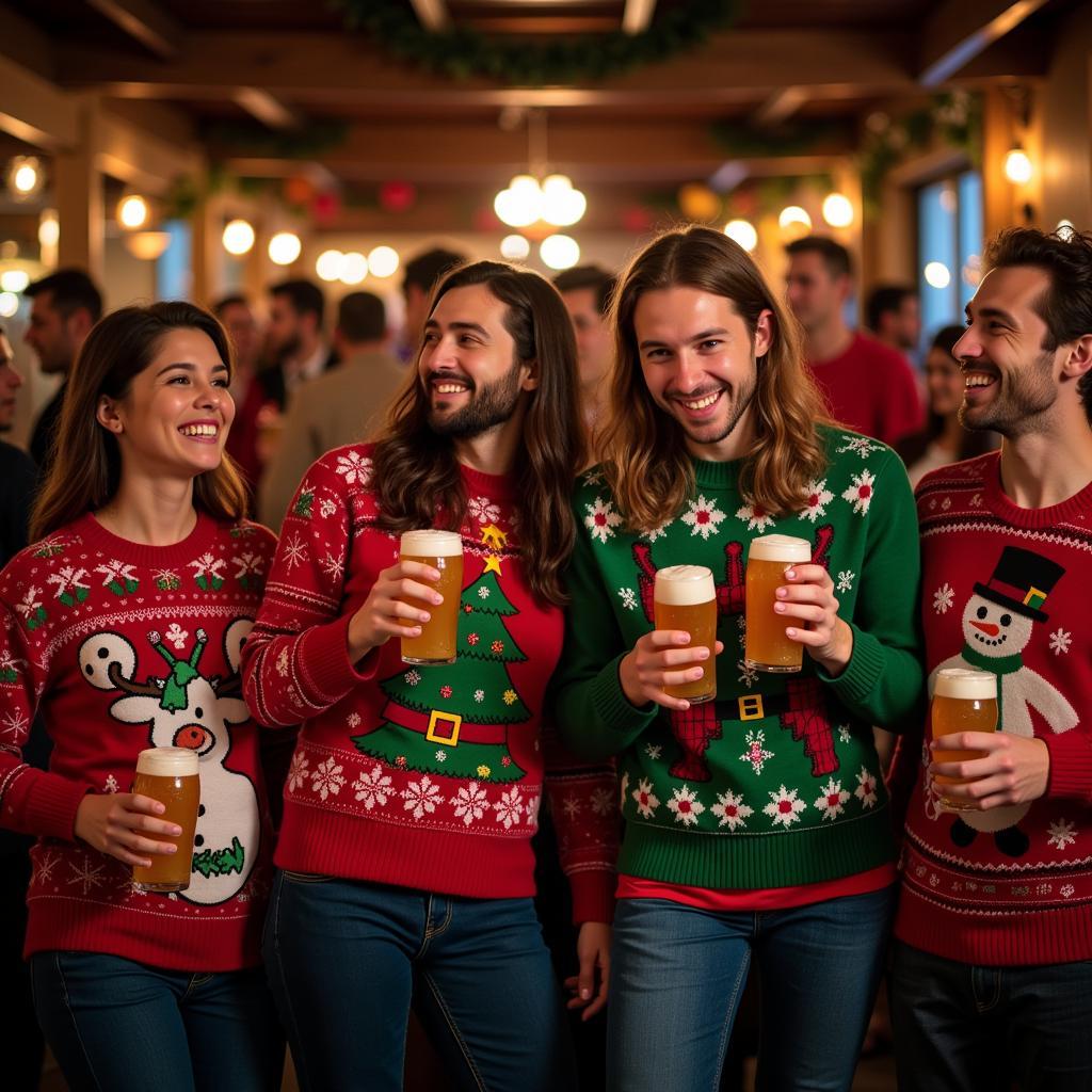 Holiday Party Beer Holding Christmas Sweater