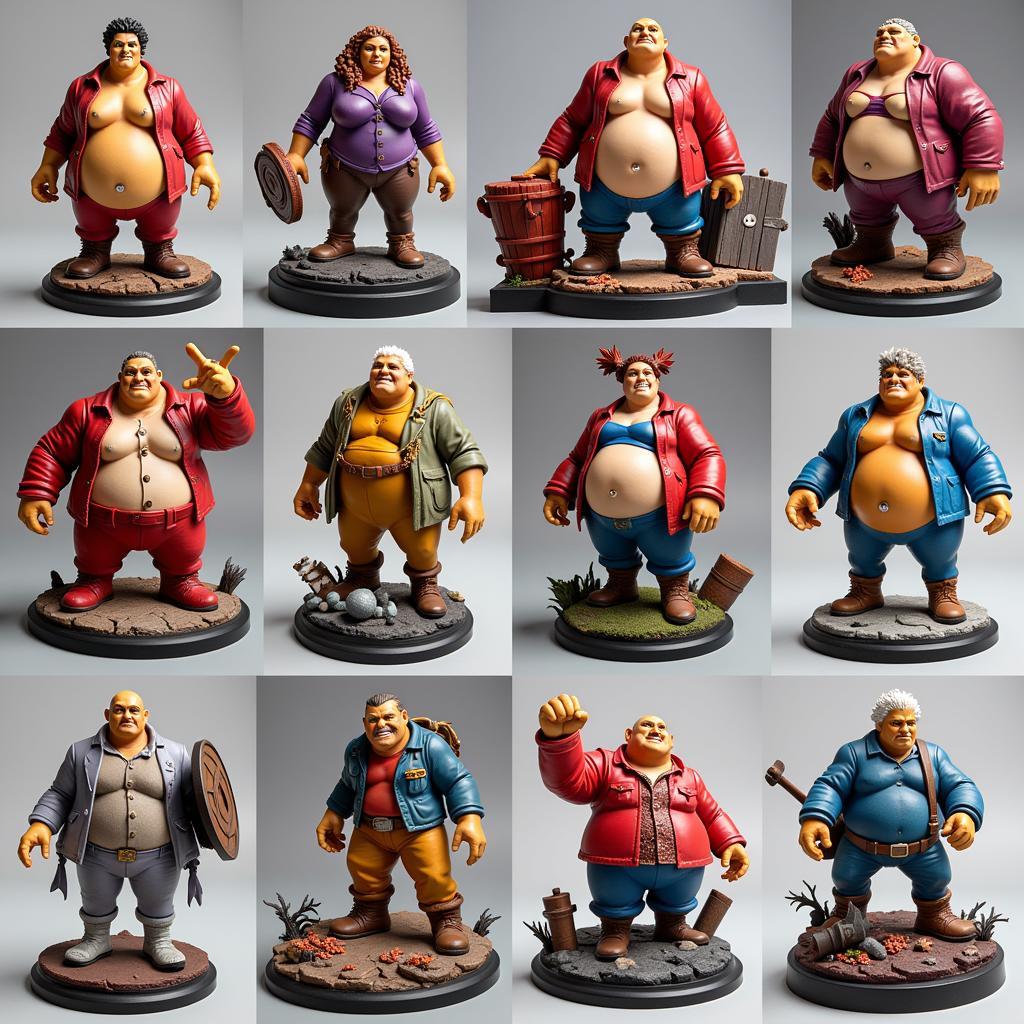 Different variations of Big Mom statues, showcasing different poses and styles.