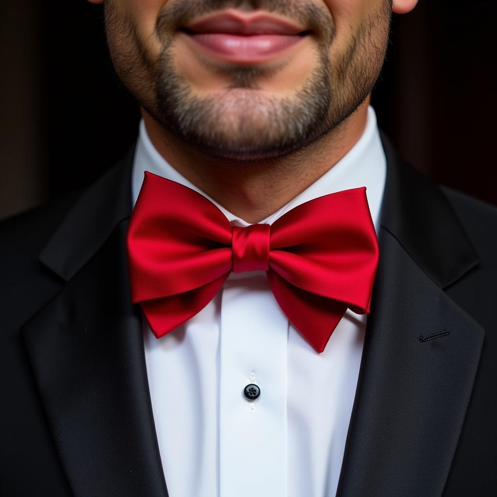 Big Red Bowtie with Formal Wear