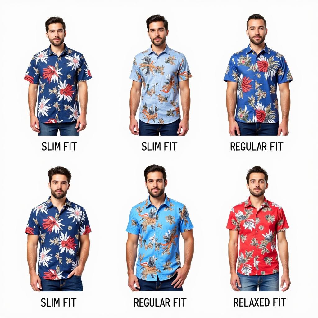 Blue and Red Hawaiian Shirt Fit Guide