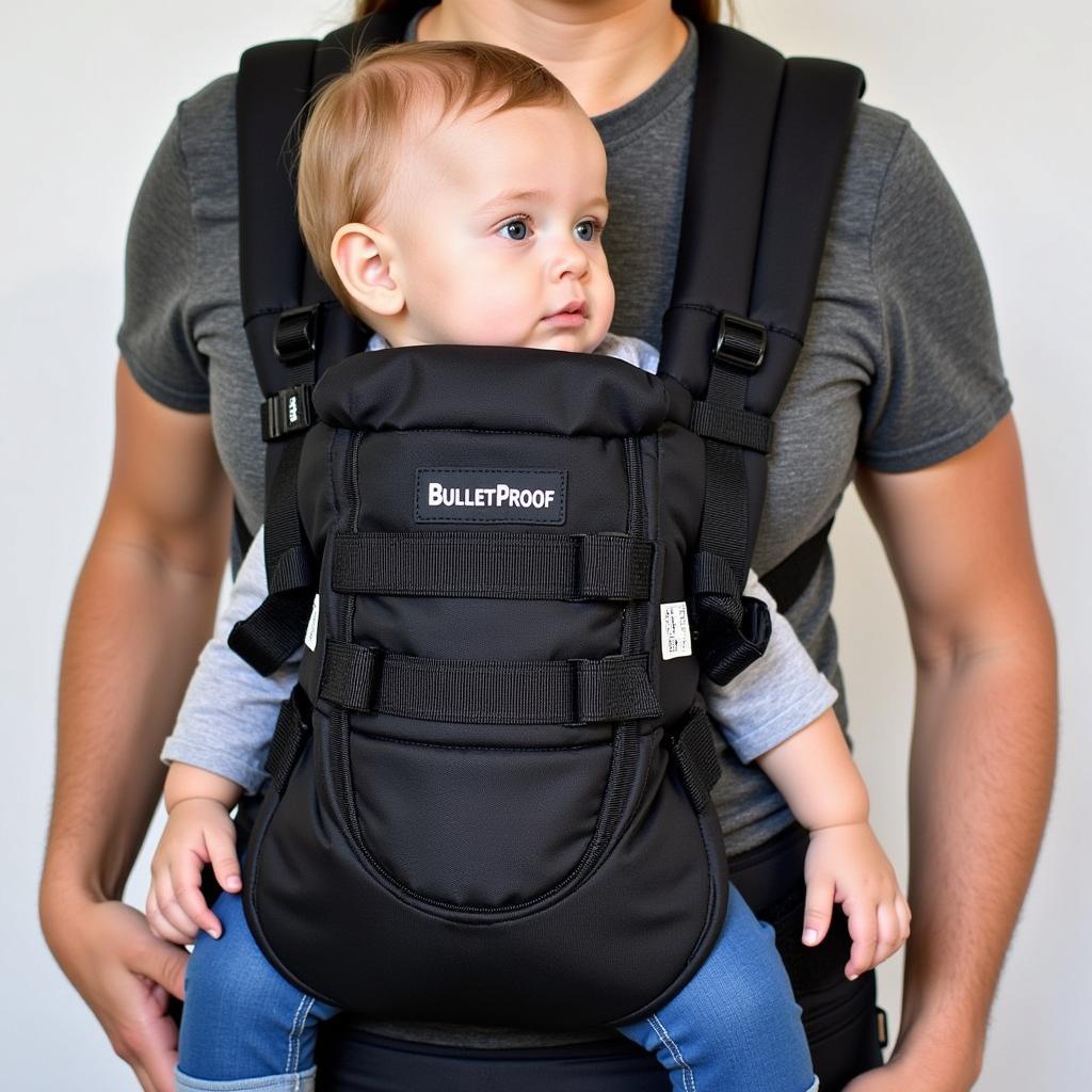 Bulletproof baby carrier providing protection against potential threats