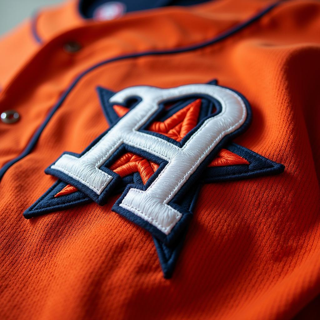 Close-up of Cactus Jack Astros Baseball Jersey Design